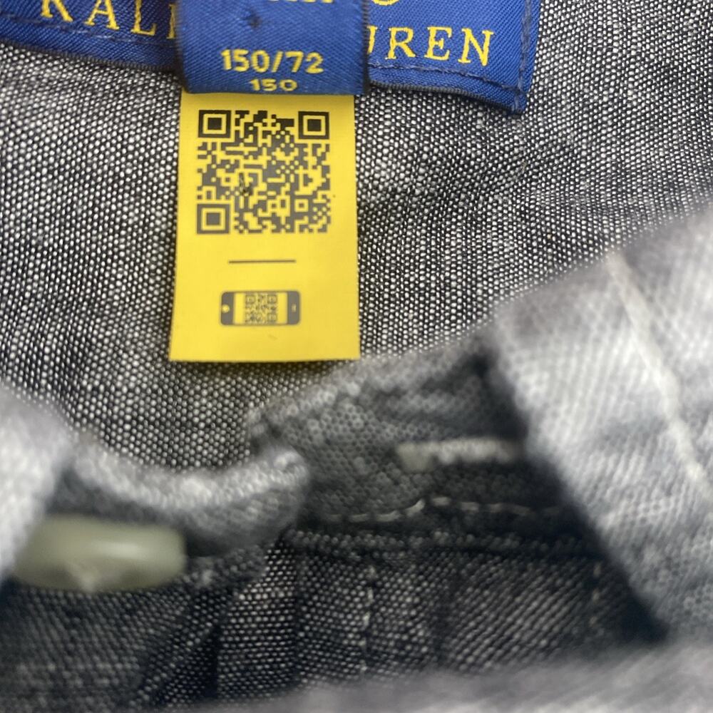 Polo RALPH LAUREN Shirt Boys Size Medium Casual Formal Long Sleeve Black White - Picture 10 of 11